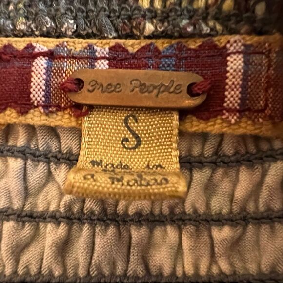 Free People gray floral paisley print open back dress - Picture 3 of 5